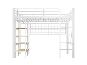 Lit mezzanine 90x200 cm <strong>ZOVIRA</strong> <strong></strong> coloris blanc