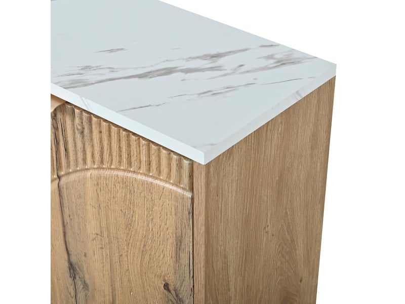  Meuble à chaussures 4 portes abattantes en mdf et bois massif naturel 105x24x95,5 cm - pangivo  - Conforama E