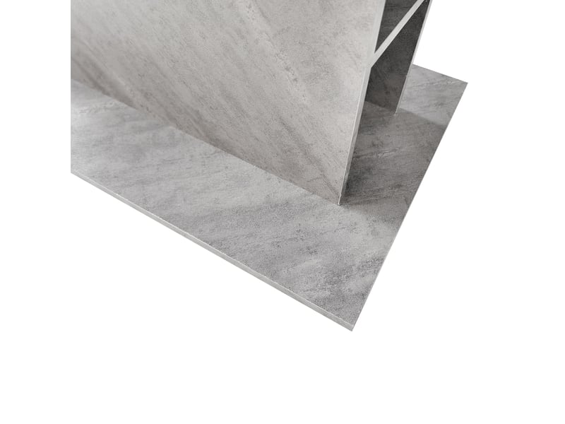  Table extensible avec rangement pour salle à manger en panneaux de particules et métal grise  - Conforama D