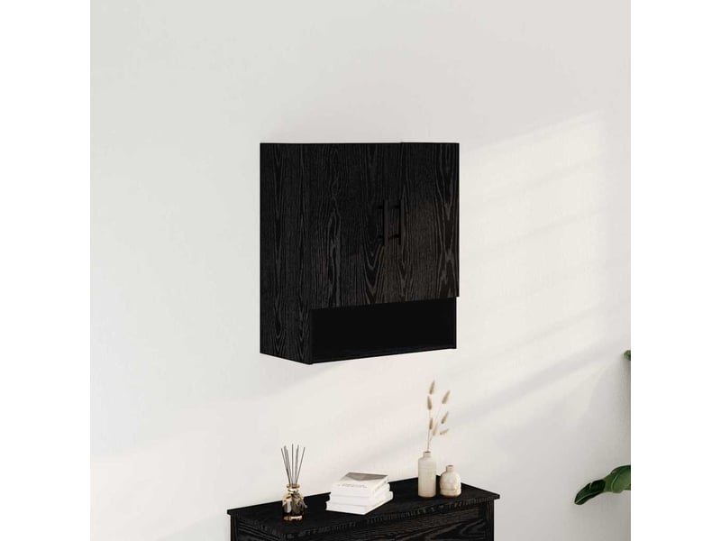  Meuble mural, rangement salon 60 x 31 x 70 cm bois d'ingénierie chêne noir shl3048  - Conforama B