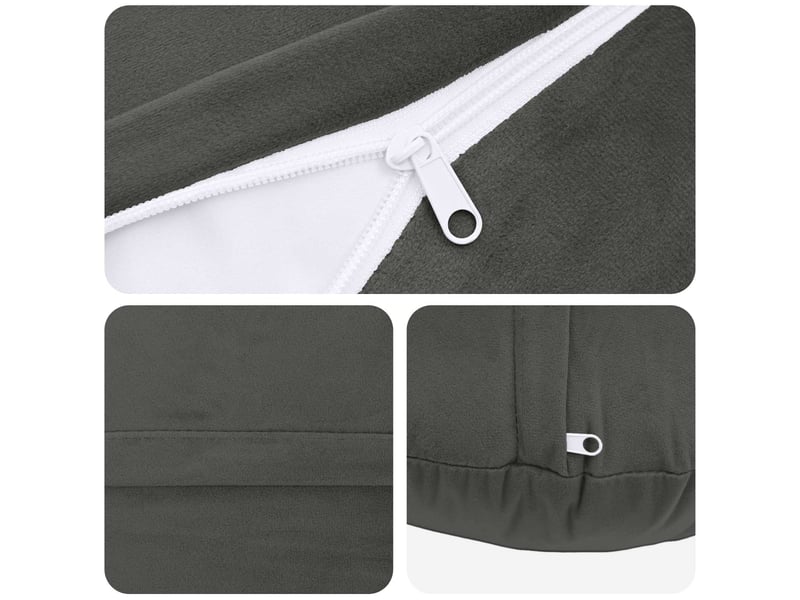 Lot de 6 coussins avec oreiller, coussins décoratifs heerlen gris foncé velours cf50855  - Conforama E