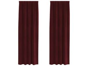 Lot de 2 rideaux, rideaux de fenêtre bordeaux 140 x 245 cm velours cf44009