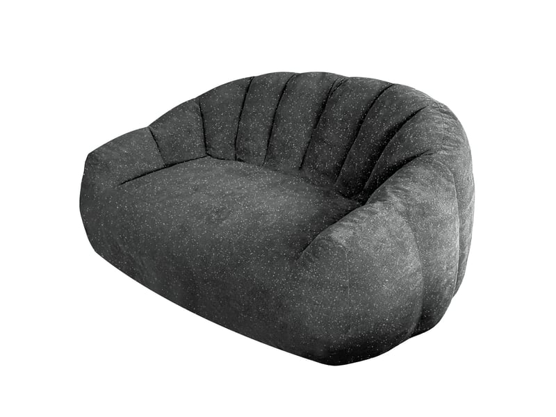  Canapé poire modenvie à motif patte d’ours ciel étoilé, gris, avec accoudoirs, 140 x 98 x 61 cm, tissu flanelle  - Conforama A