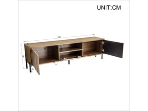 Meuble tv coloris naturel 160 cm <strong>MEULVA</strong> <strong></strong>