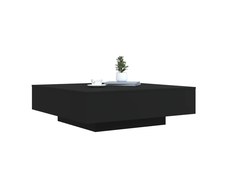  Table basse | table d'appoint salon avec lumières led noir 100x100x31 cm  - Conforama E
