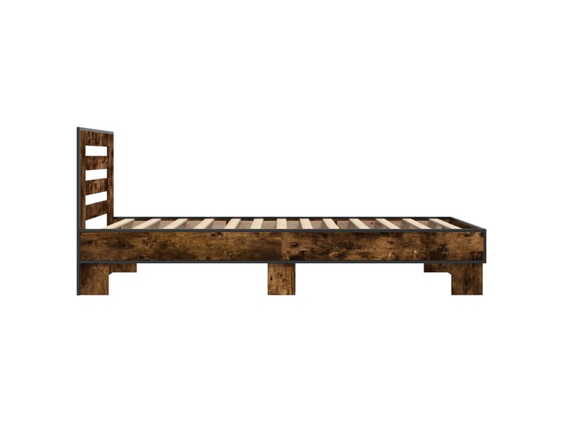  Lit simple- lit adulte -  cadre de lit avec tête de lit chêne fumé 80 x 200 cm  - Conforama D