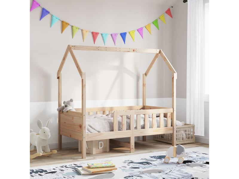  Cadre de lit d'enfants - lit jeune forme de maison sans matelas pin  - Conforama B