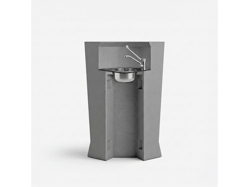  Comptoir de bar avec évier intégré en polyéthylène marvy anthracite - fer  - Conforama A