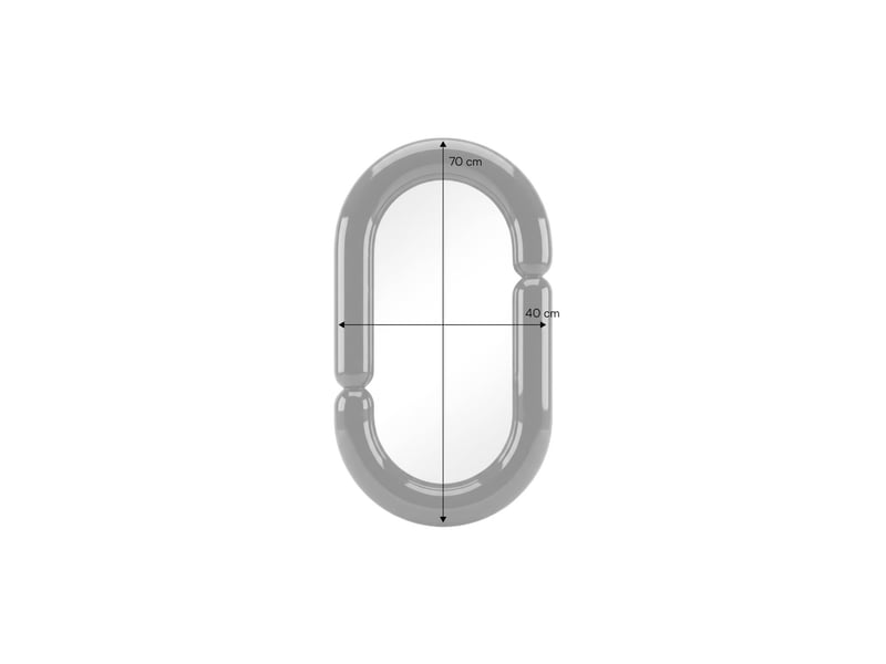  Miroir ovale finition glossy 70cm rose - adia  - Conforama D