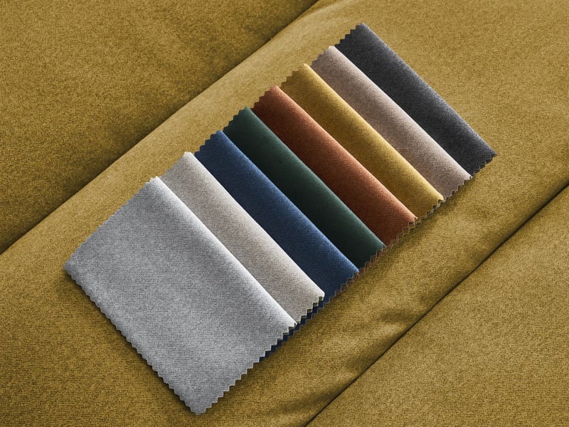  Bobochic canapé droit fixe 4 places sierra assise profonde velours jaune SIERRA - Conforama C