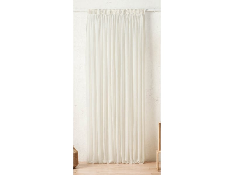 Voilage linette non-feu m1 300 x 240 cm à galon - 300x240cm - ivoire - Conforama A