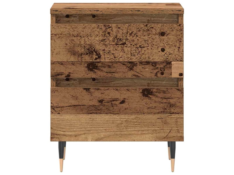 Table de chevet - cabinet de chevet - table de nuit 2 pc bois ancien 40 x 35 x 50 cm - Conforama E