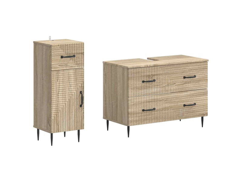 Ensemble de 2 meubles de salle de bain haarlem chêne sonoma cf63164 - Conforama A