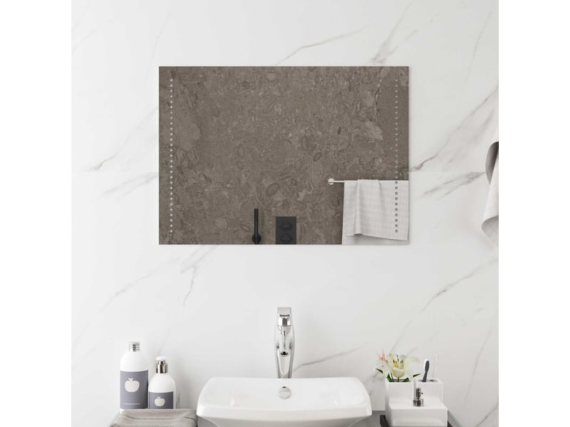 Miroir de salle de bain, miroir de toilette led transparent 70 x 50 cm verre trempé cf62607 - Conforama B