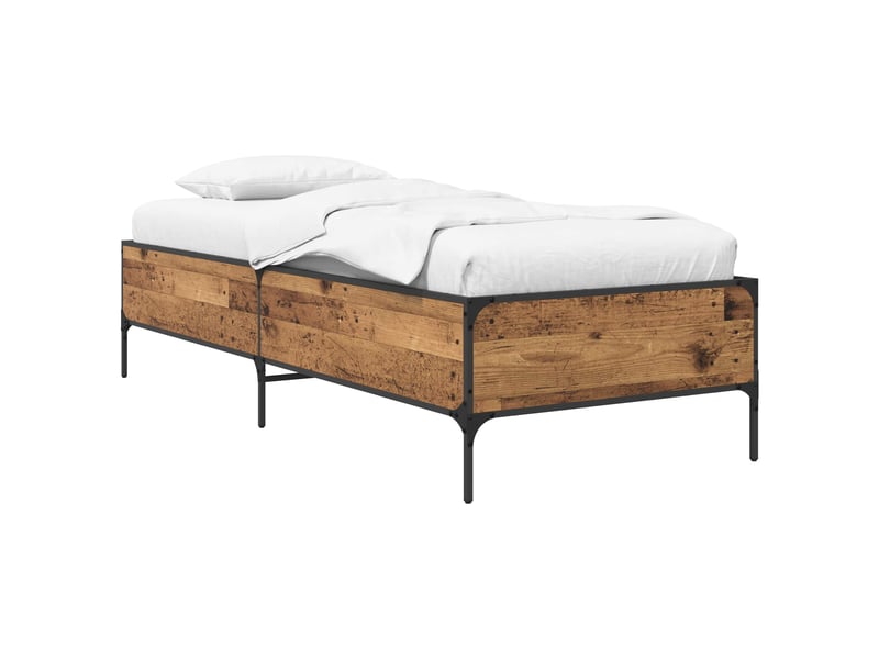 Lit simple- lit adulte - cadre de lit bois ancien 80 x 200 cm bois d'ingénierie - Conforama A