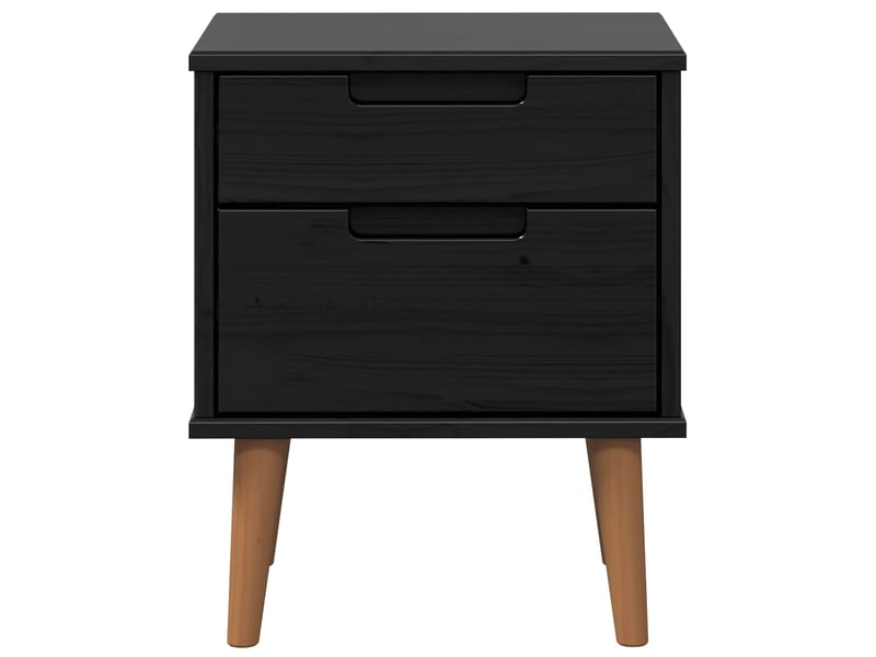  Table de chevet avec tiroir noir 40 x 35 x 48 cm pin massif  - Conforama E