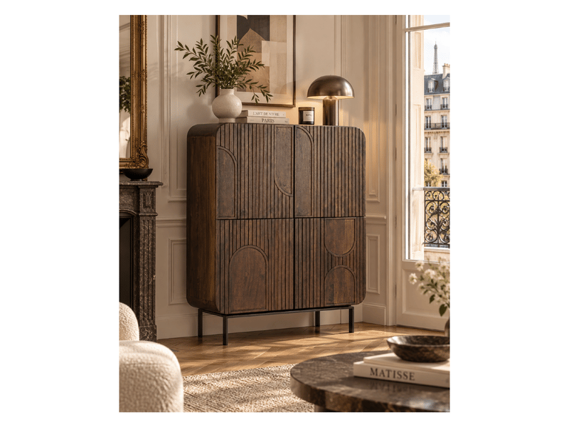  Meuble de salle à manger 4 portes , manguier naturel, mira  - Conforama B