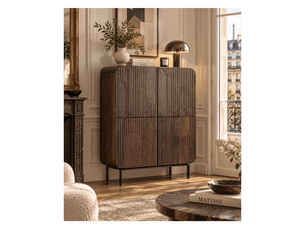 Buffet 4 porte(s)  0 tiroir(s) <strong>JLC KREATION</strong> <strong></strong> - 90 cm coloris bois foncé 