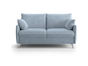 Canapé droit convertible HOMIFAB Astoria 3 places Velours bleu