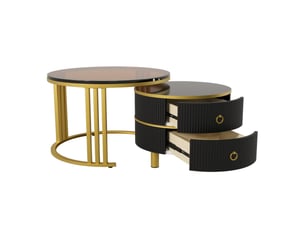 Table basse rond(e) coloris noir BEAOK - 70 cmx50 cm