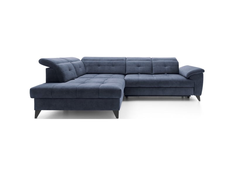  Canapé d'angle bleu 5 places angle gauche méridienne 210cm inferno  - Conforama A