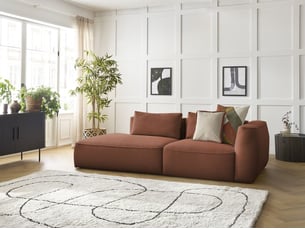 Canapé droit fixe BOBOCHIC LEOPOLD 3 places Velours orange