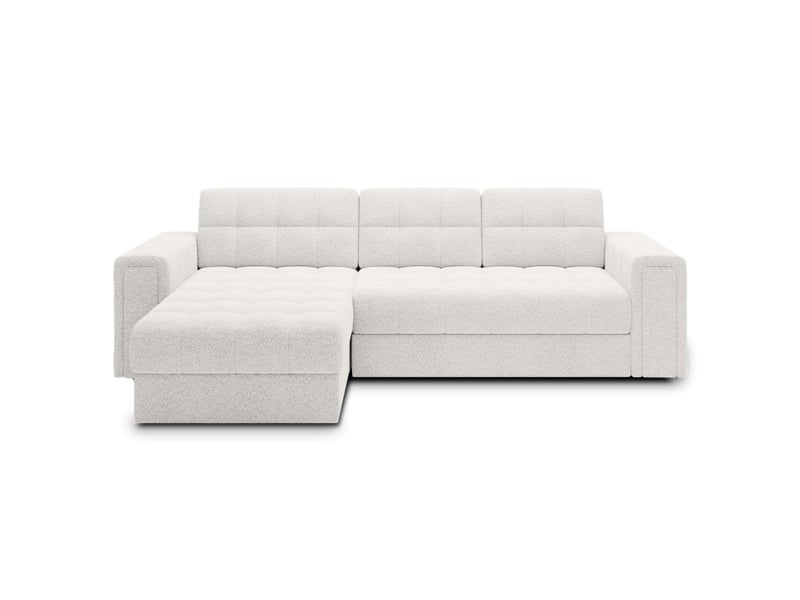  Canapé d'angle convertible kapitara blanc réversible avec coffre de rangement  - Conforama A
