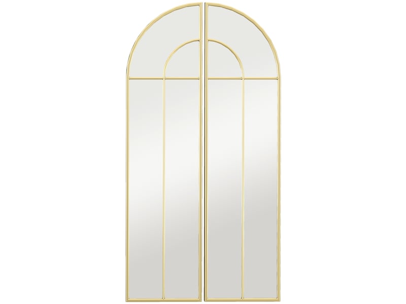  Miroir mural arc 30 x 120 cm, grand miroir décoratif avec cadre métallique, pour salon, chambre, ton doré, couloir  - Conforama B