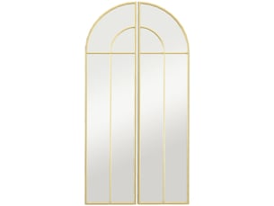 Miroir mural arc 30 x 120 cm, grand miroir décoratif avec cadre métallique, pour salon, chambre, ton doré, couloir