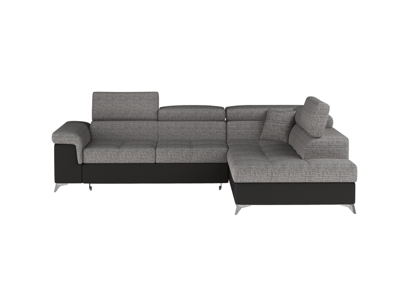  Canapé d'angle convertible palazzo 4 places gris et noir – angle droit avec 1 coussin  - Conforama A