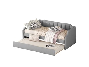 Lit gigogne 90x200 cm <strong>OXEZA</strong>  <strong></strong> coloris gris