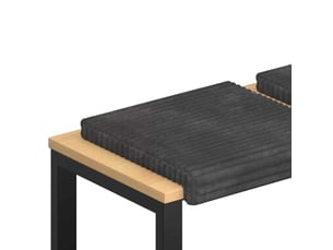 Lot de 4 coussins de banc, coussins d'assise, coussins pour chaisecanapé velours côtelé en peluche gris foncé cf52606