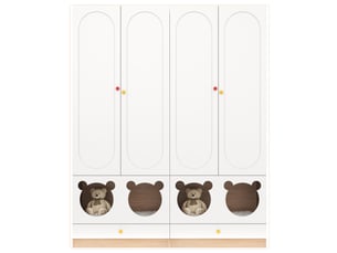 Armoire enfant avec 2 portes, penderie, étagères et tiroirs, finition laquée, pour chambre, 80 × 50 × 200 cm