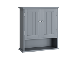 Armoire murale salle de bain 54,6x19,8x60 cm, 2 portes, rangement ajustable, armoire de rangement, mdf, gris clair