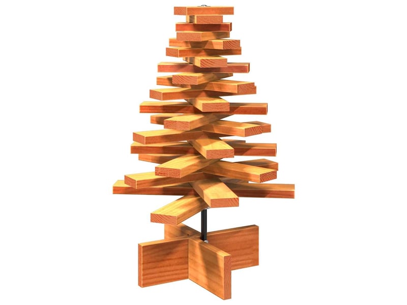  Arbre de noël, sapin de noël en bois pour décoration 60 cm bois de pin massif  - Conforama E