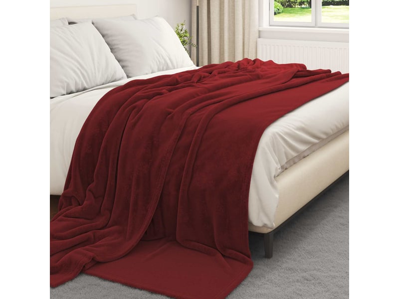 Plaid canapé bordeaux 220x240 cm 1.37 kg polaire - Conforama C
