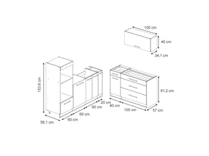 Vicco cuisine, blanc campagneblanc, 340cm sans pt