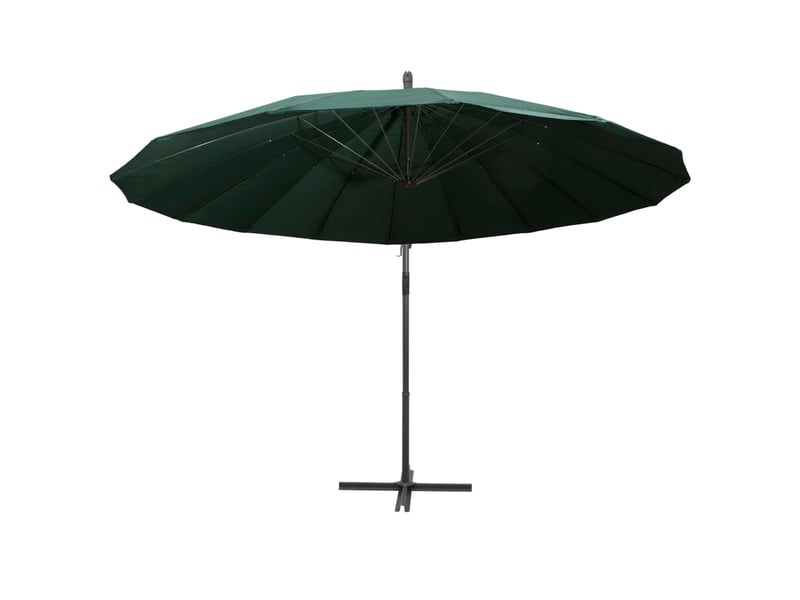 Parasol de jardin suspendu avec poteau en aluminium vert 3 m - Conforama C