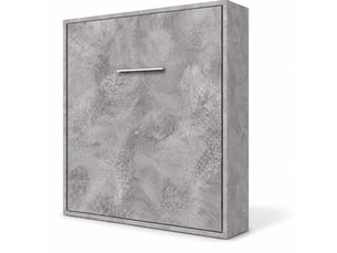 Lit escamotable vertical kola – seulement 34,5cm de profondeur, le confort d’un vrai lit-avec matelas-160x200-cadre gris ciment-façade gris ciment