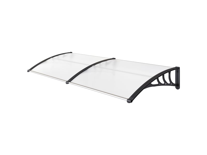  Auvent extérieur 195 x 75 cm, en polycarbonate et aluminium transparent, pour fenêtres et portes de balcon.  - Conforama B