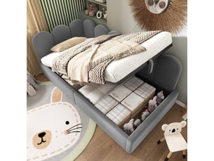 Lit coffre 90x200 cm SOGEU coloris gris