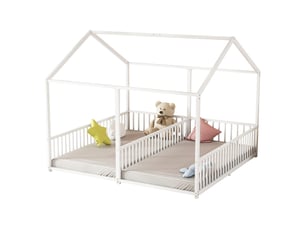 Lit cabane 90x200 cm BEAOK coloris blanc