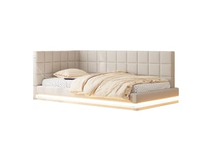 Lit banquette 90x200 cm SOGEU coloris beige