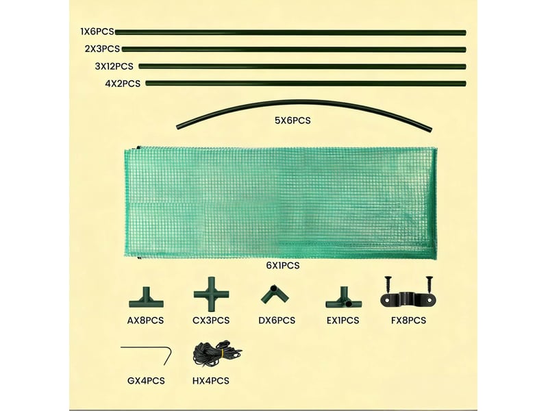  Serre de jardin adossée 100x200x210 cm – verte – 2 portes ouvrantes, bâche pe renforcée 140 gm² incluse  - Conforama D