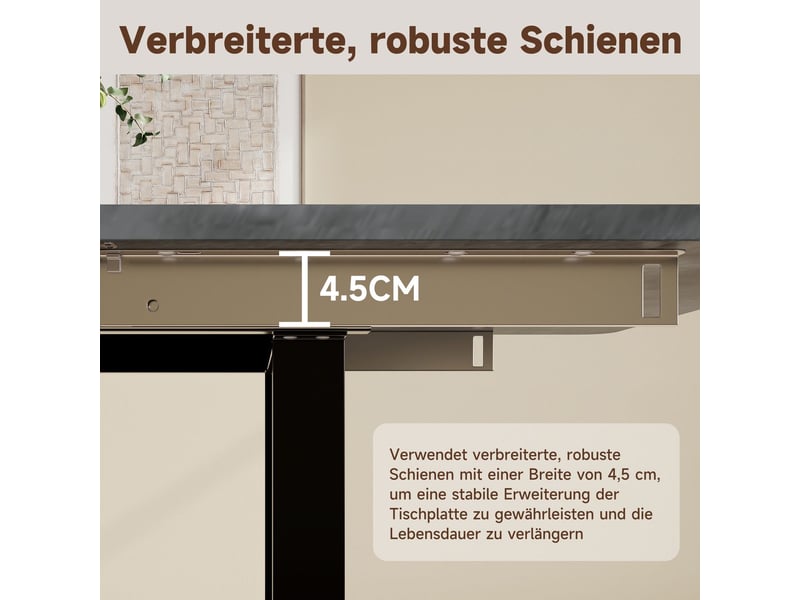 Table extensible 180220 x 80 cm 180pieds métal table de salle à manger 3 longueurs réglables 6 à 10 places forme rectangulaire style simple gris  - Conforama E