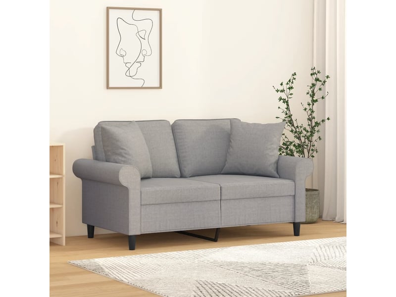  Coussins décoratifs lot de 2 gris clair 40x40 cm tissu  - Conforama B