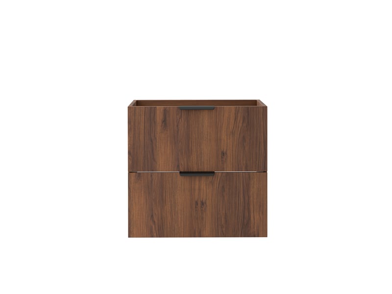  Meuble sous vasque suspendu luna effet noyer warmia 60 cm  - Conforama D