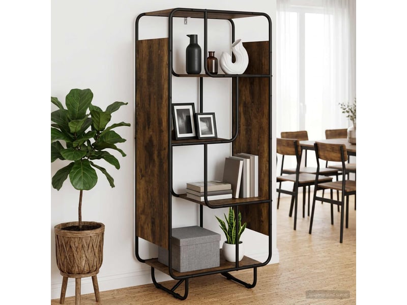  Buffet haut, buffet de rangement chêne fumé 60x37,5x144 cm bois d'ingénierie  - Conforama B