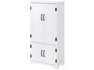 Buffet de cuisine armoire de cuisine contemporaine multi-rangements 2 placards 3 étagères blanc 60 x 30 x 123 cm