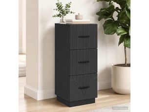 Armoire de rangement bureau, armoire à tiroirs 33 x 34.5 x 87 cm bois d'ingénierie noir